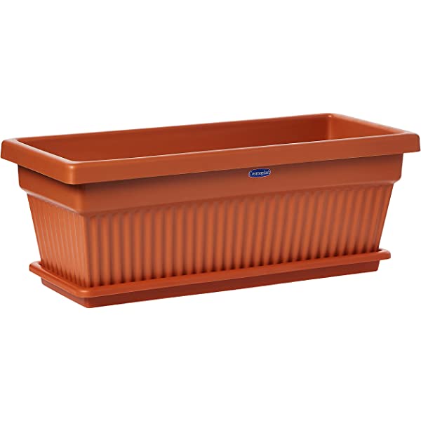 rectangular plastic planter Rectangular Plastic Planter with Tray