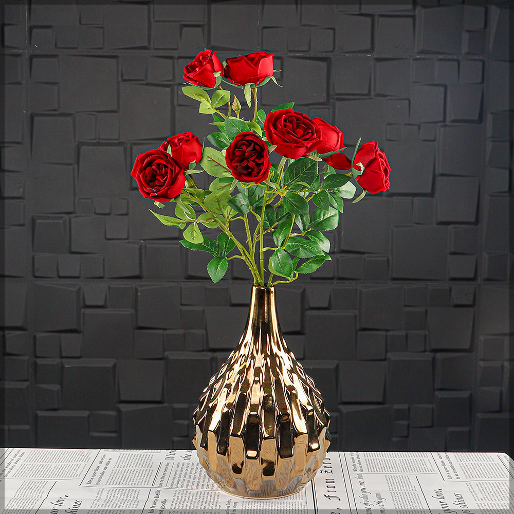 Artificial 4heads Rose Flower Stem