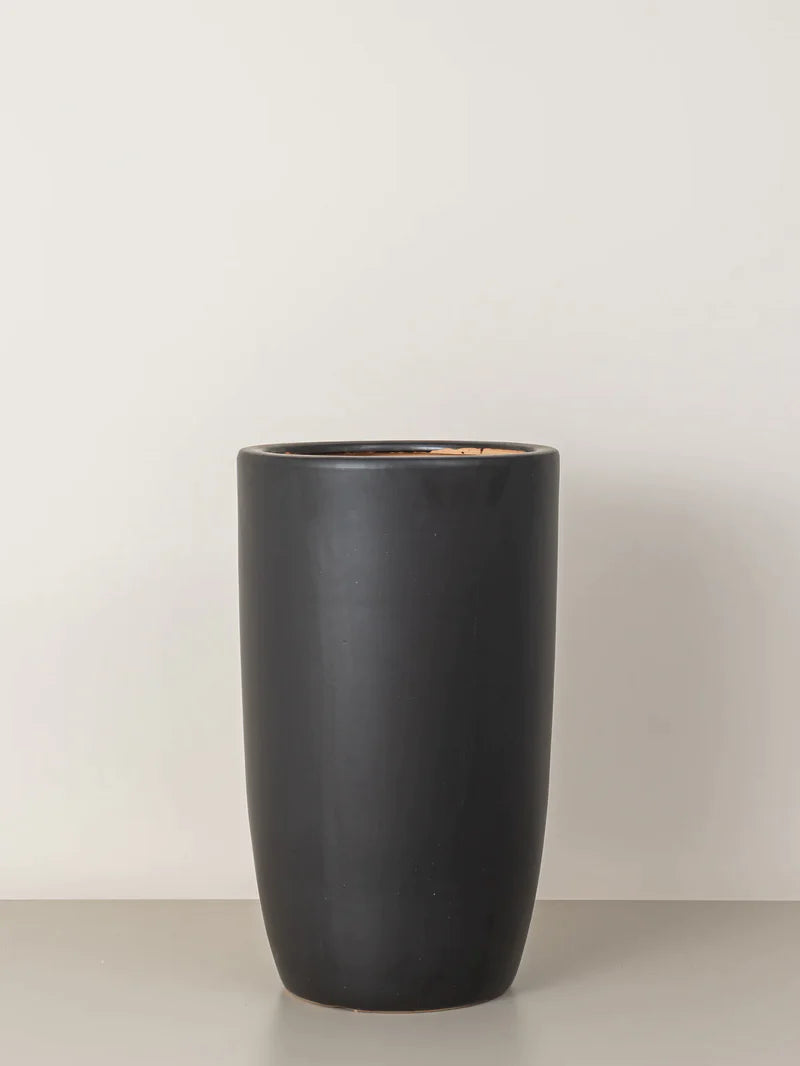 Elegant Black Ceramic Pot Set | Modern Planters for Indoor & Outdoor Use
