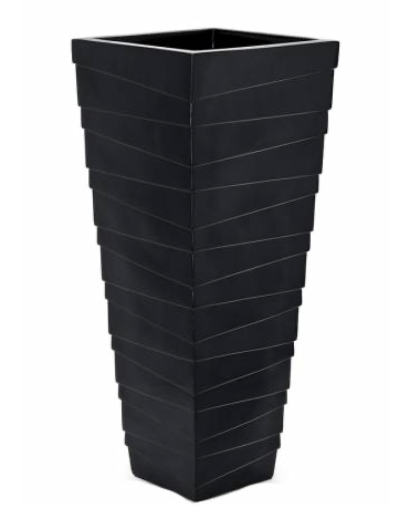 Elegant Square Synthetic-Ribbed Pot